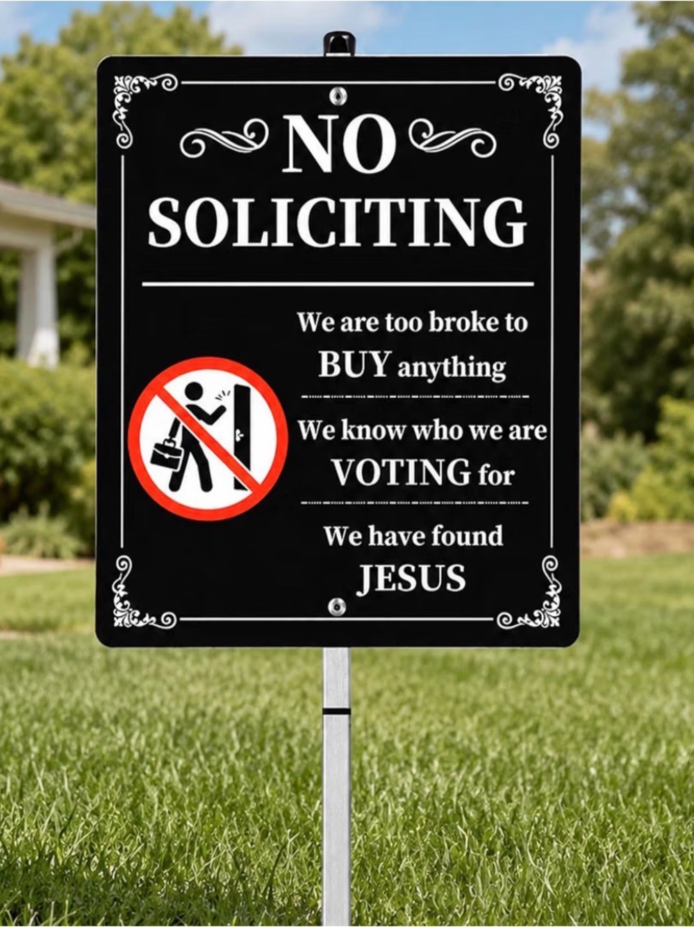 No Soliciting Humorous Sign - Picture 2 of 8